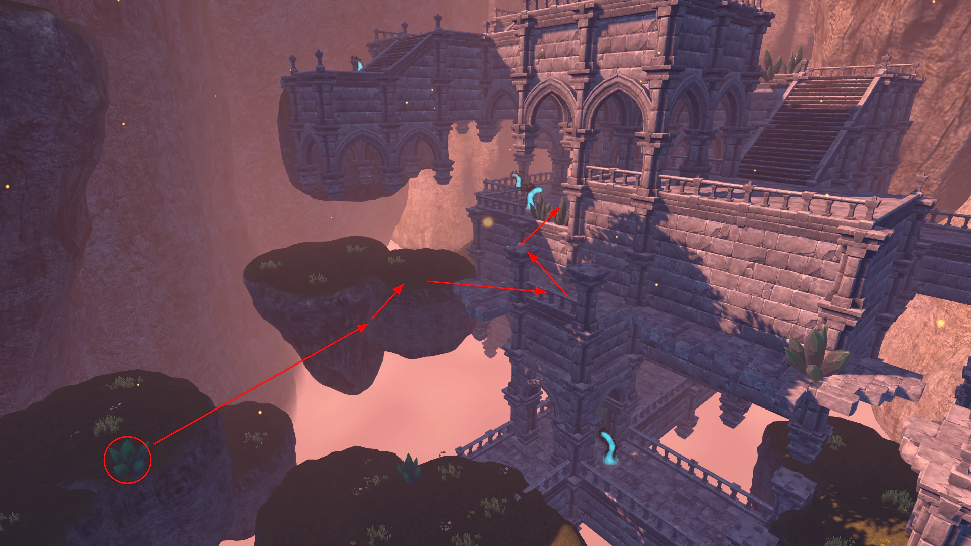 Spirit Realm path to Seal statue